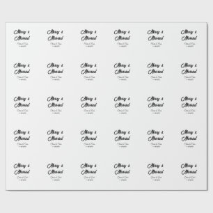 Merry and married add couple Name date holidayChr Wrapping Paper
