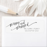 Merry And Married Christmas Return Address Labels<br><div class="desc">This is an elegant "Merry and Married" Christmas return address label featuring a modern design. The only elements that are not editable are the words "Merry and Married" // For more holiday card options, please search "HOLIDAY MAILING ACCESSORIES" in the Sincerely By Nicole Zazzle store. * If you like this...</div>