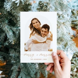 Merry and Married Elegant Christmas Photo Card