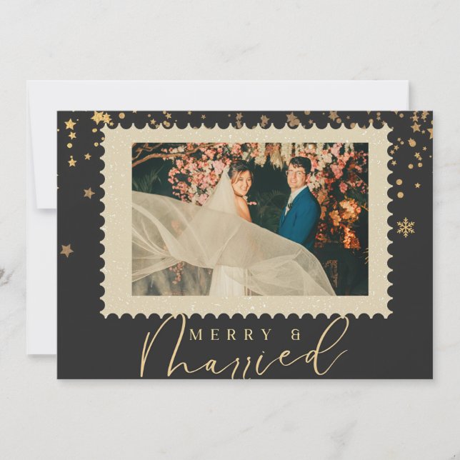 Merry and married first christmas holiday card (Front)