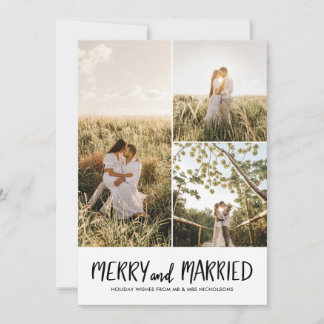 Merry And Married | First Couple Collage Photo Holiday Card