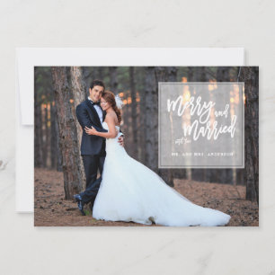 Merry and Married Hand Lettered Holiday Photo