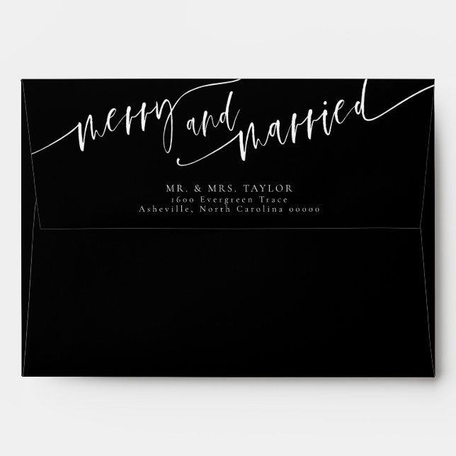 Merry And Married Newlywed Christmas Envelope (Back (Top Flap))
