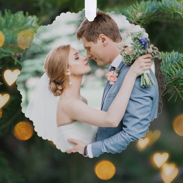 Merry and Married | Newlyweds First Christmas Tree Decoration Card (Creator Uploaded)