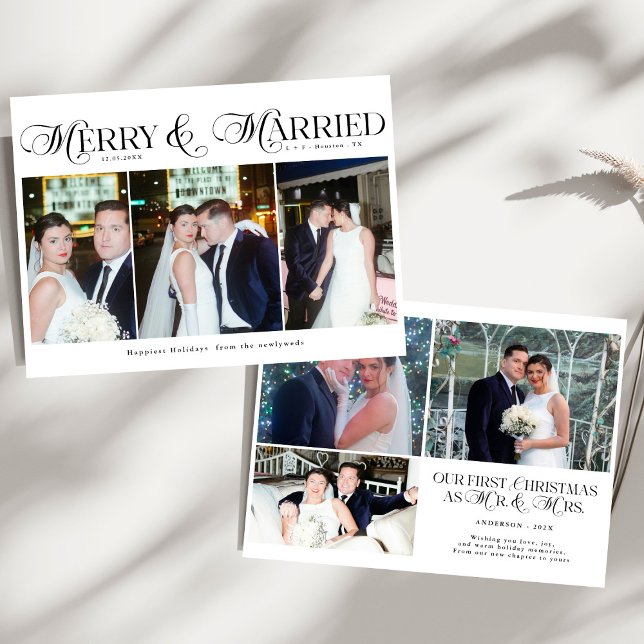 Merry and Married Photo Newlywed Couples Christmas Holiday Card (Creator Uploaded)