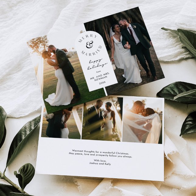 Merry and Married Wedding Photo Holiday Card  (Creator Uploaded)