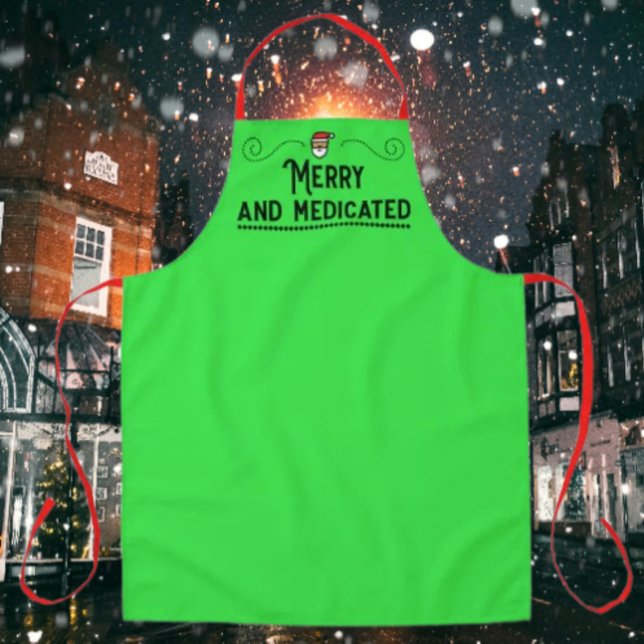 Merry and Medicated Holiday Chef Apron (Creator Uploaded)