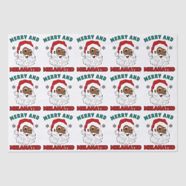 Merry and Melanated Christmas Tissue Paper (Front)