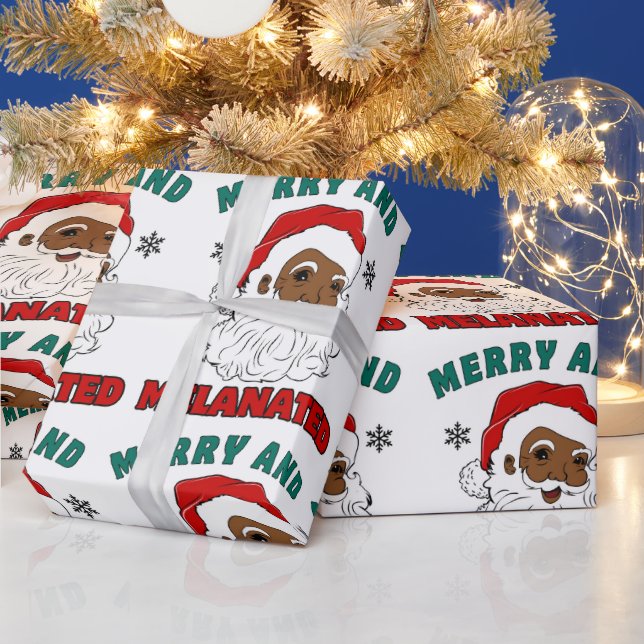 Merry and Melanated Christmas Wrapping Paper (Holidays)