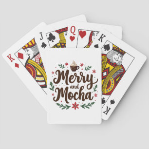 Merry and Mocha Drink Christmas Coffee Xmas Playing Cards