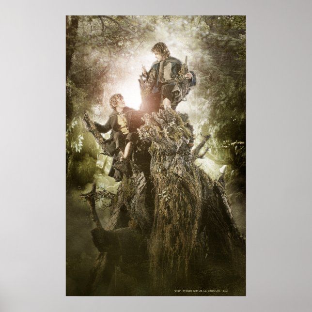 Merry and Peregrin on Treebeard Poster (Front)