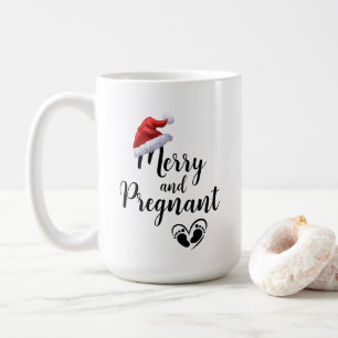 Merry and Pregnant Christmas Holiday Baby Coffee Mug