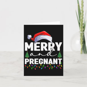 Merry And Pregnant Christmas Pregnancy Announcemen Card