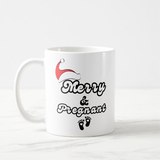 Merry and Pregnant Coffee Mug (Left)