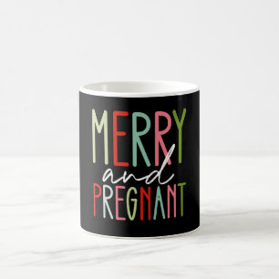 Merry and Pregnant Pregnancy Christmas Mum Coffee Mug