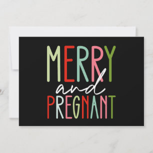 Merry and Pregnant Pregnancy Christmas Mum Invitation