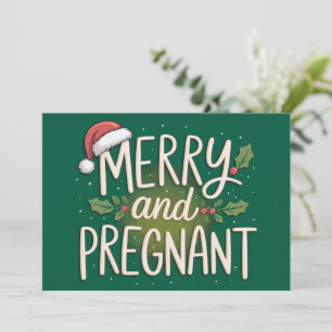 Merry and Pregnant Xmas Pregnancy Announcement