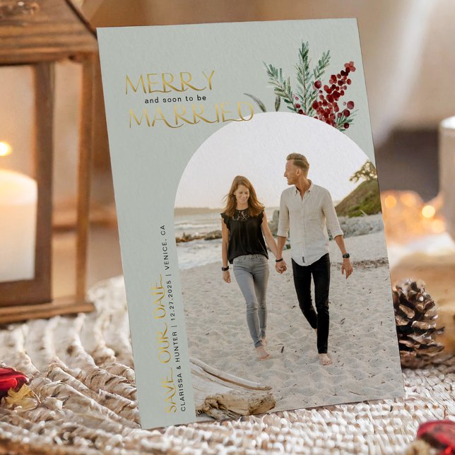 Merry And Soon To Be Married Christmas   Save The  Date (Creator Uploaded)