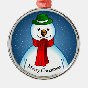 Merry and Wonderful Snowman Metal Ornament