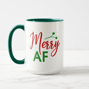 Merry As F*** Christmas Holly, Funny Xmas Gift Mug