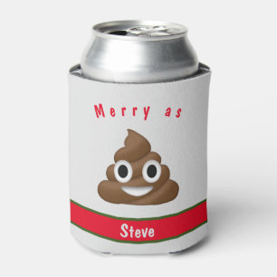 Merry As Poop Holiday with Name Can Cooler