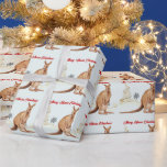 Merry Aussie Christmas Kangaroo Wrapping Paper<br><div class="desc">A Merry Aussie Christmas with Australian native kangaroo with her baby joey</div>