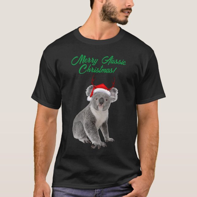 Merry Aussie Christmas Koala bear  T-Shirt (Front)