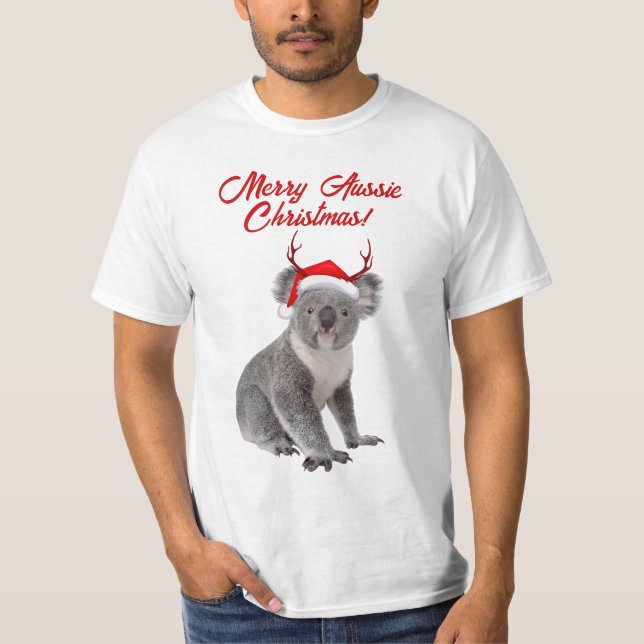 Merry Aussie Christmas Koala bear  T-Shirt (Front)
