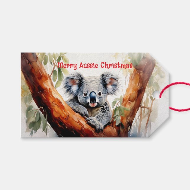 Merry Aussie Christmas Koala  Gift Tags (Front (Horizontal))