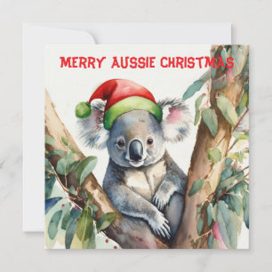Merry Aussie Christmas Koala Holiday Card