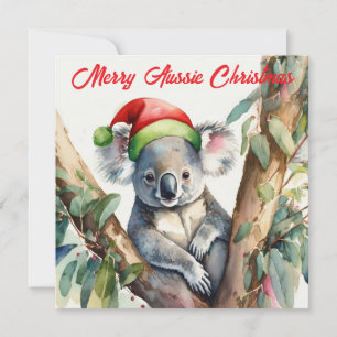 Merry Aussie Christmas Koala Holiday Card
