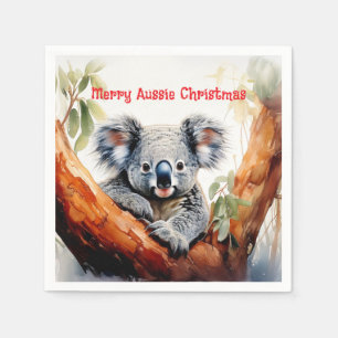 Merry Aussie Christmas Koala  Napkin