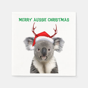 Merry Aussie Christmas Koala  Napkin