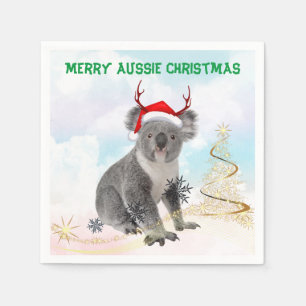 Merry Aussie Christmas Koala  Napkin