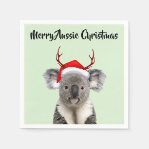 Merry Aussie Christmas Koala Napkin