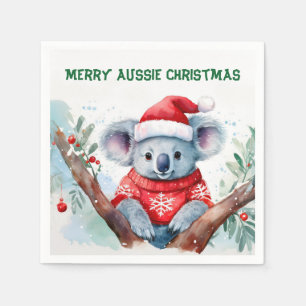 Merry Aussie Christmas Koala  Napkin