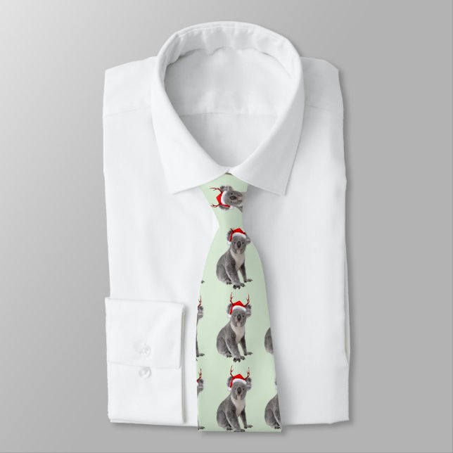 Merry Aussie Christmas Koala  Tie (Tied)