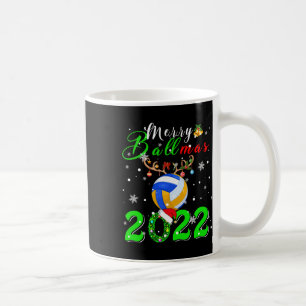 Merry Ballmas 2022 Xmas Santa Reindeer Volleyball Coffee Mug