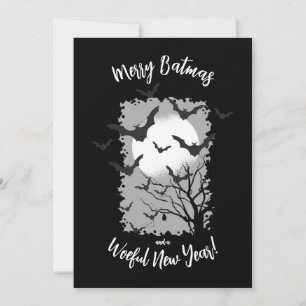 Merry Batmas Bat Christmas Holiday Card