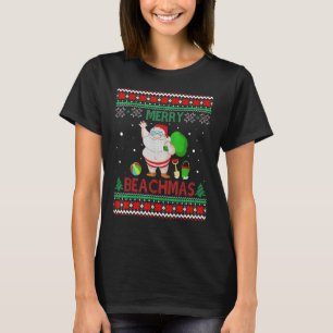 Merry Beachmas Beach Surf Santa Surfer Christmas T-Shirt