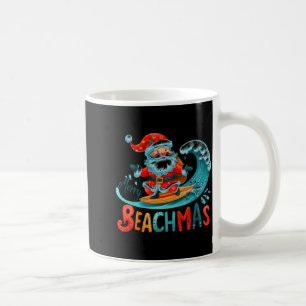 Merry Beachmas Santa Surfing Retro Design  Coffee Mug