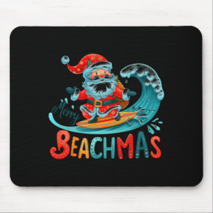 Merry Beachmas Santa Surfing Retro Design  Mouse Pad