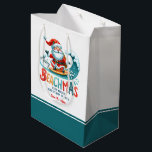 Merry Beachmas Santa Surfing Retro Design Two Medium Gift Bag<br><div class="desc">Merry Beachmas,  Santa surfin',  colourful retro typography,  Christmas in July design.</div>
