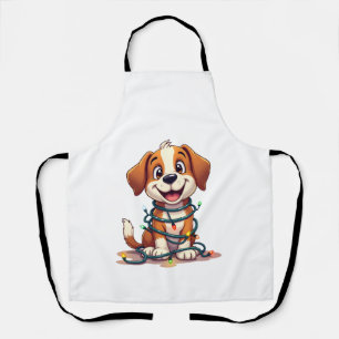 Merry Beagle Lights Apron