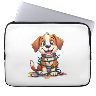 Merry Beagle Lights Laptop Sleeve