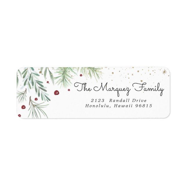 Merry Berry | Christmas Return Address Labels (Front)