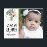 Merry Berry Collection Holiday Postcard<br><div class="desc">Modern holiday card featuring hand drawn foliage and winterberries.</div>