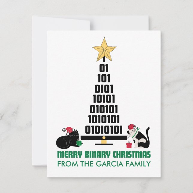MERRY BINARY CHRISTMAS HOLIDAY CARD (Front)