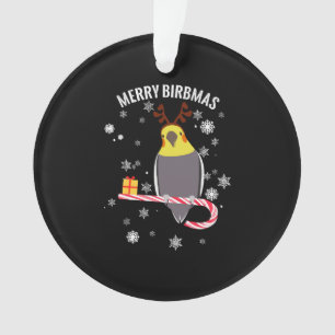 Merry Birbmas Funny Cockatiel Bird Holiday for Chr Ornament