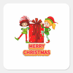 Merry Birthday and Happy Christmas 2023 Square Sticker